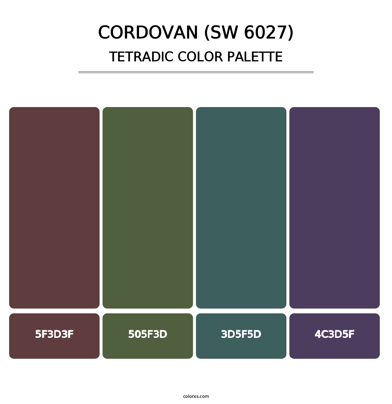 Cordovan (SW 6027) - Tetradic Color Palette