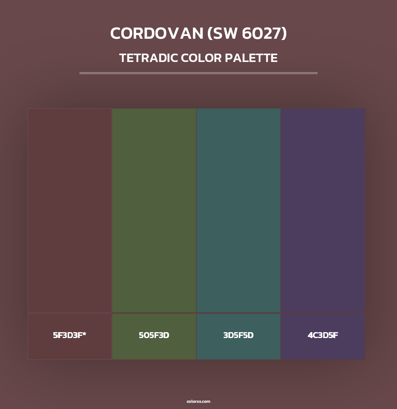 Cordovan (SW 6027) - Tetradic Color Palette