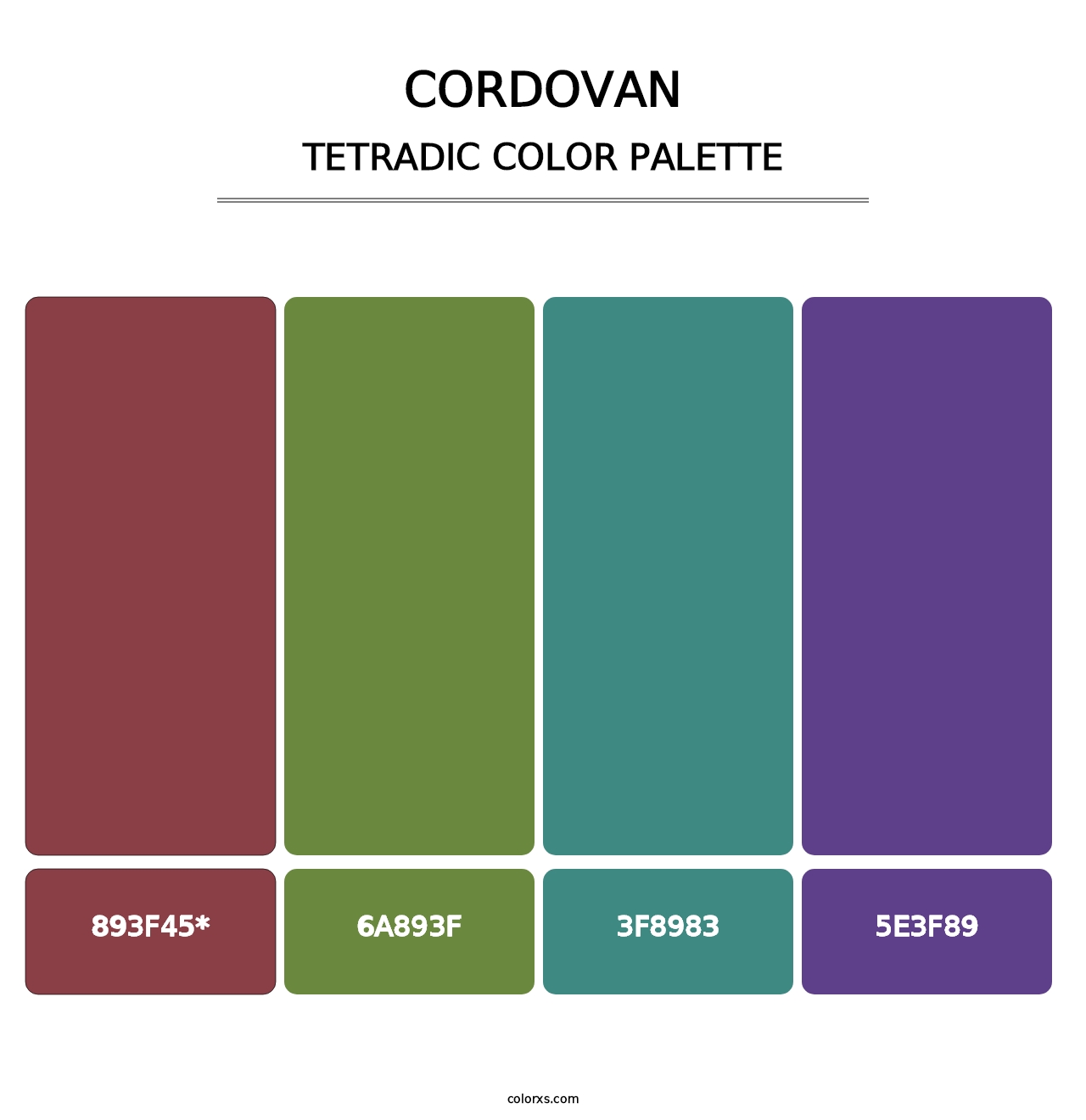Cordovan - Tetradic Color Palette