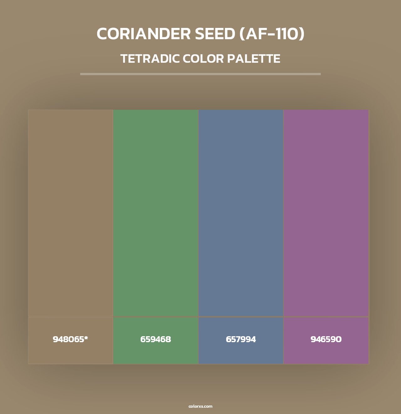 Coriander Seed (AF-110) - Tetradic Color Palette
