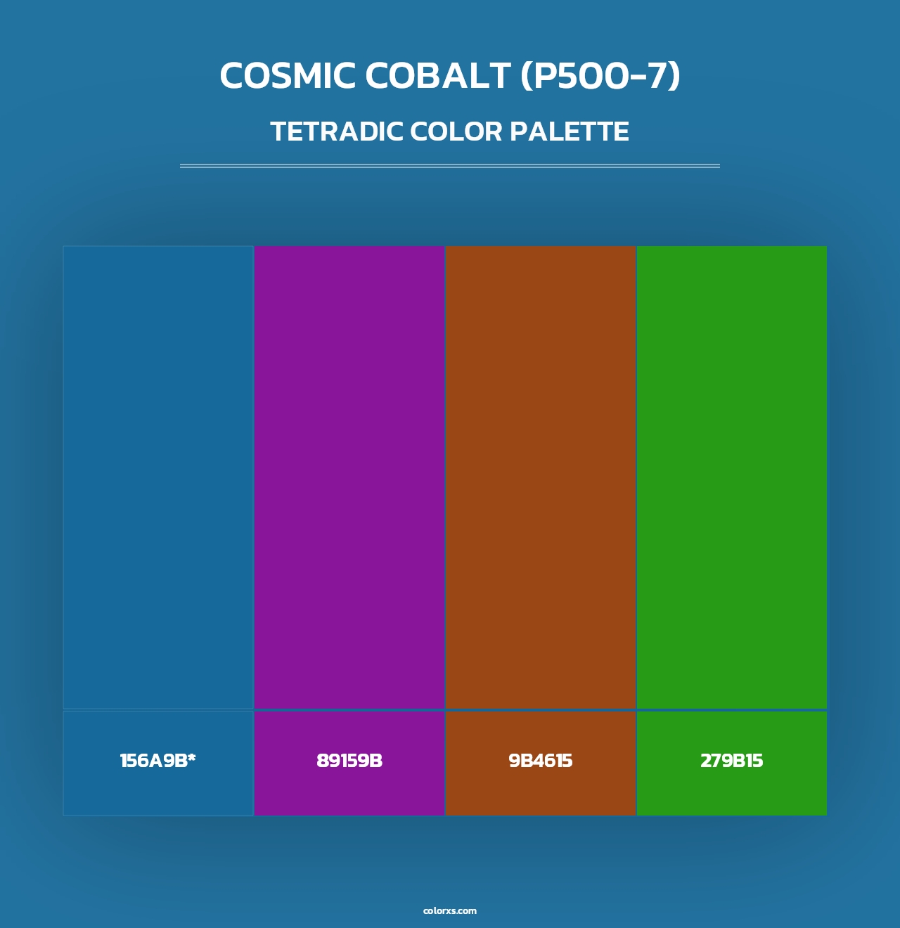 Cosmic Cobalt (P500-7) - Tetradic Color Palette