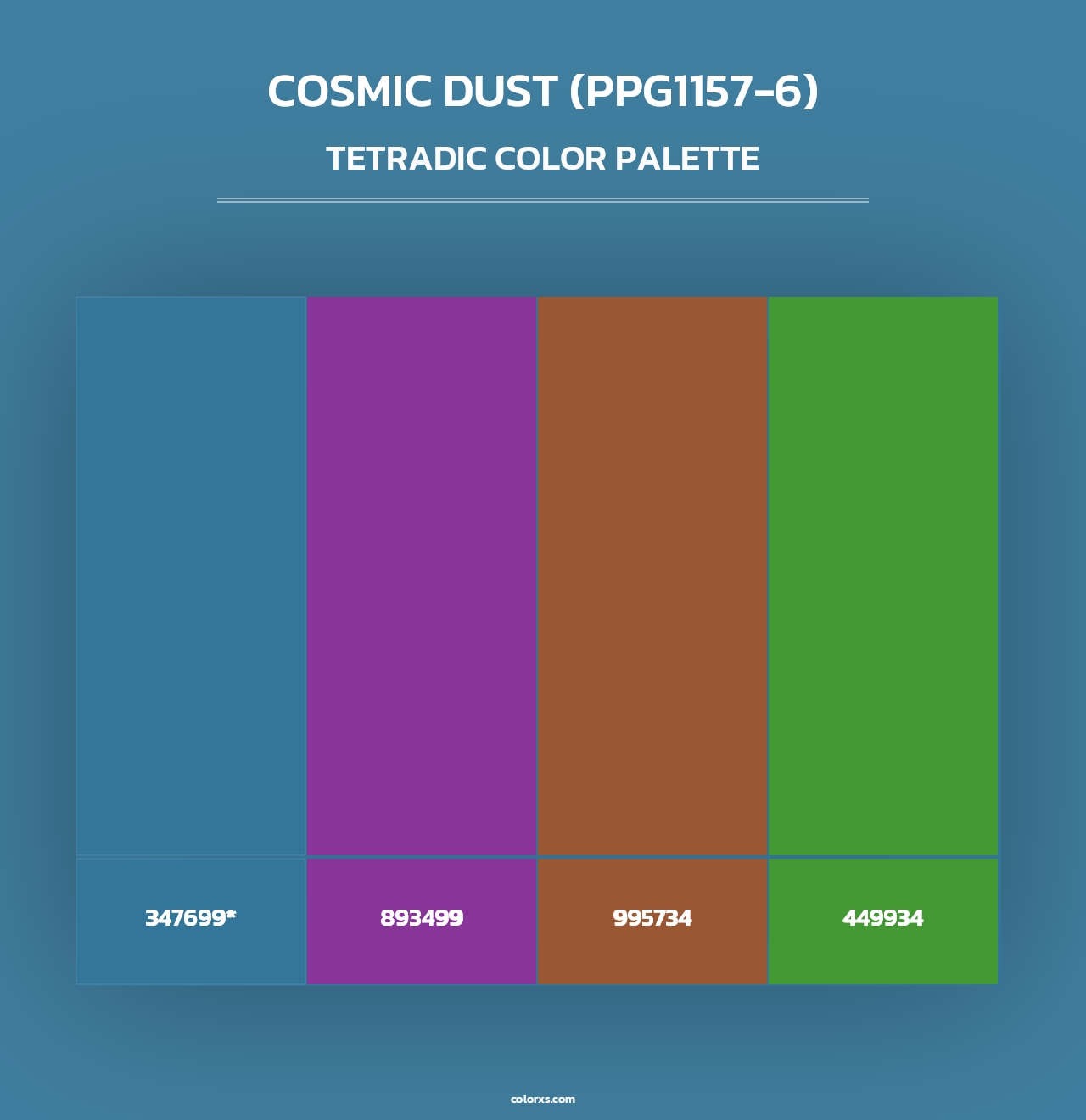 Cosmic Dust (PPG1157-6) - Tetradic Color Palette