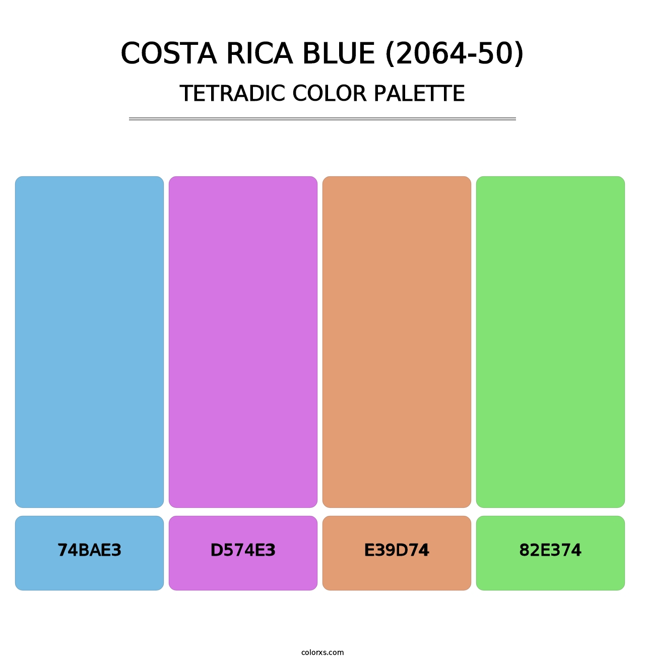 Costa Rica Blue (2064-50) - Tetradic Color Palette