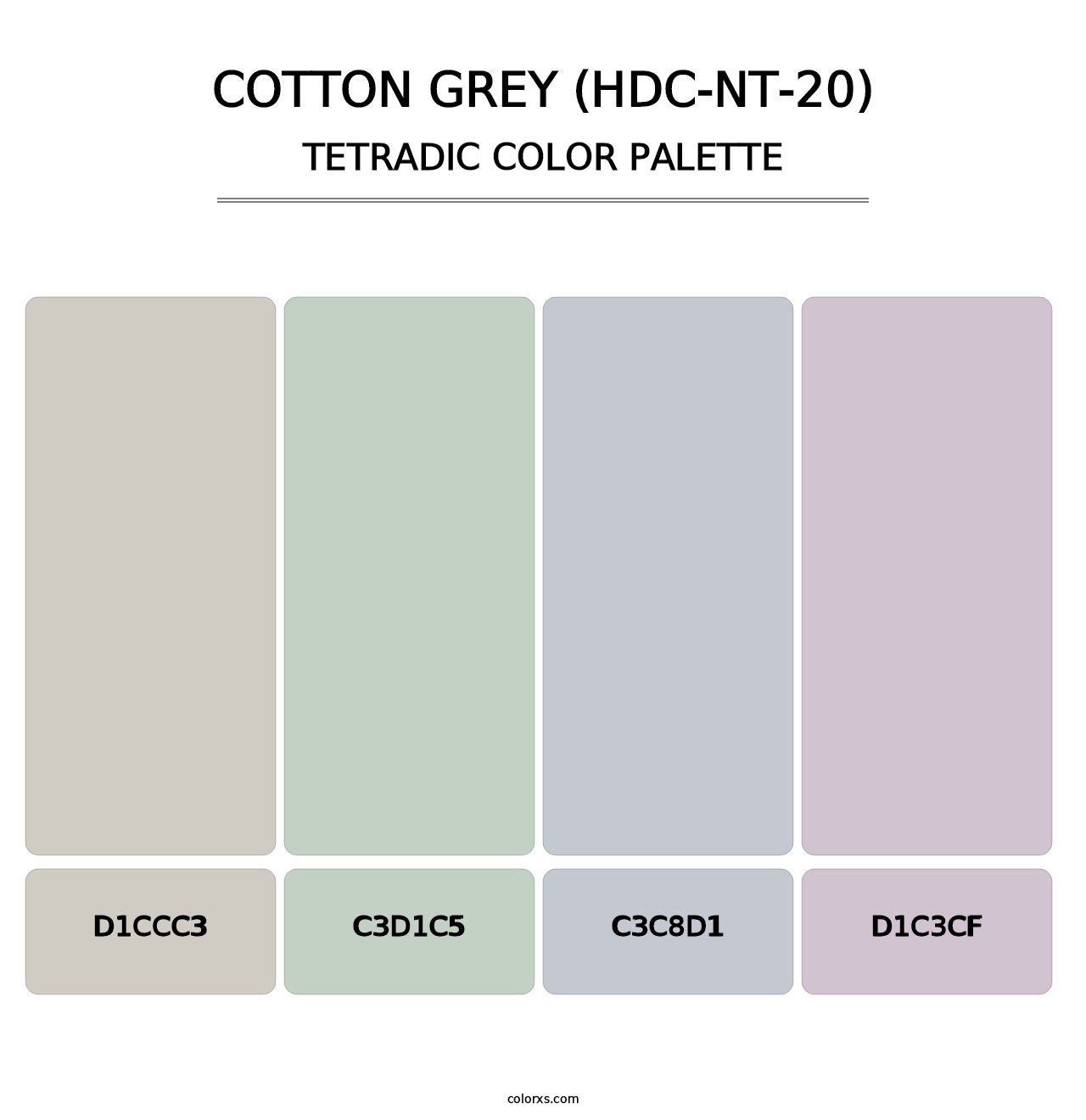 Cotton Grey (HDC-NT-20) - Tetradic Color Palette