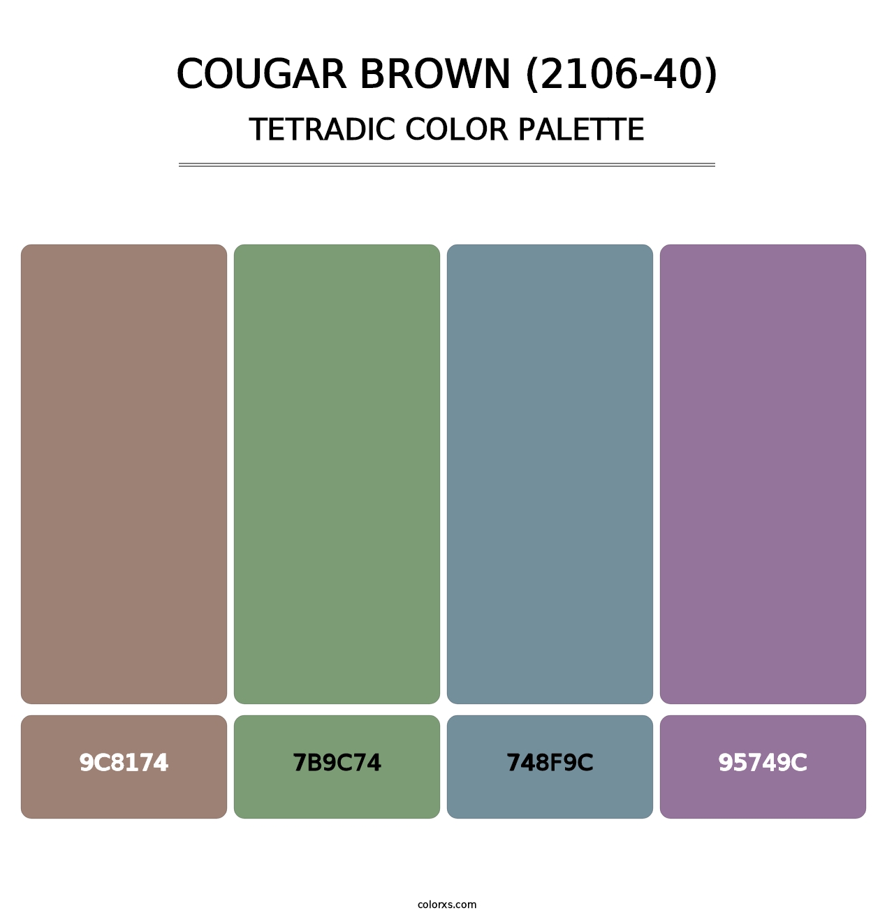 Cougar Brown (2106-40) - Tetradic Color Palette