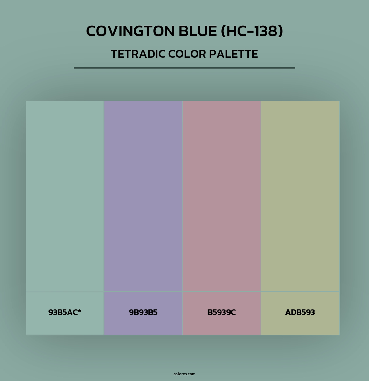 Covington Blue (HC-138) - Tetradic Color Palette