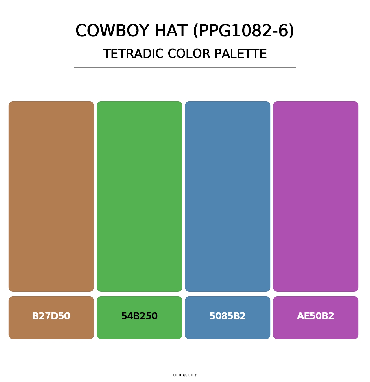 Cowboy Hat (PPG1082-6) - Tetradic Color Palette