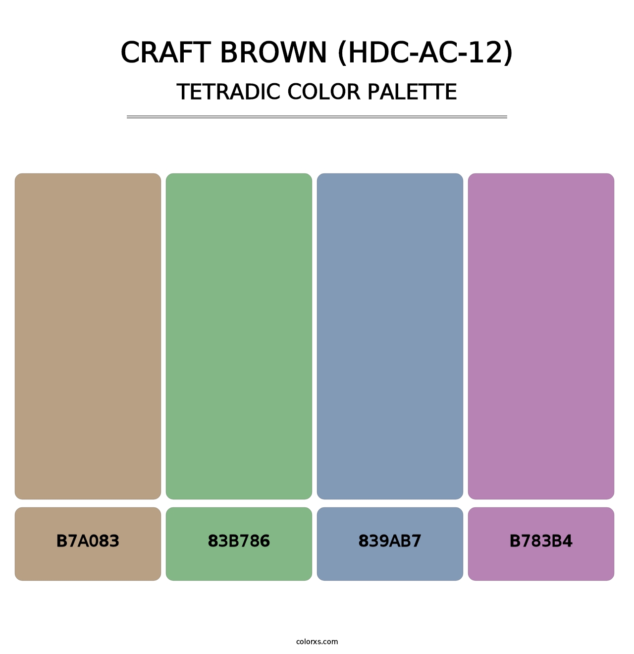 Craft Brown (HDC-AC-12) - Tetradic Color Palette