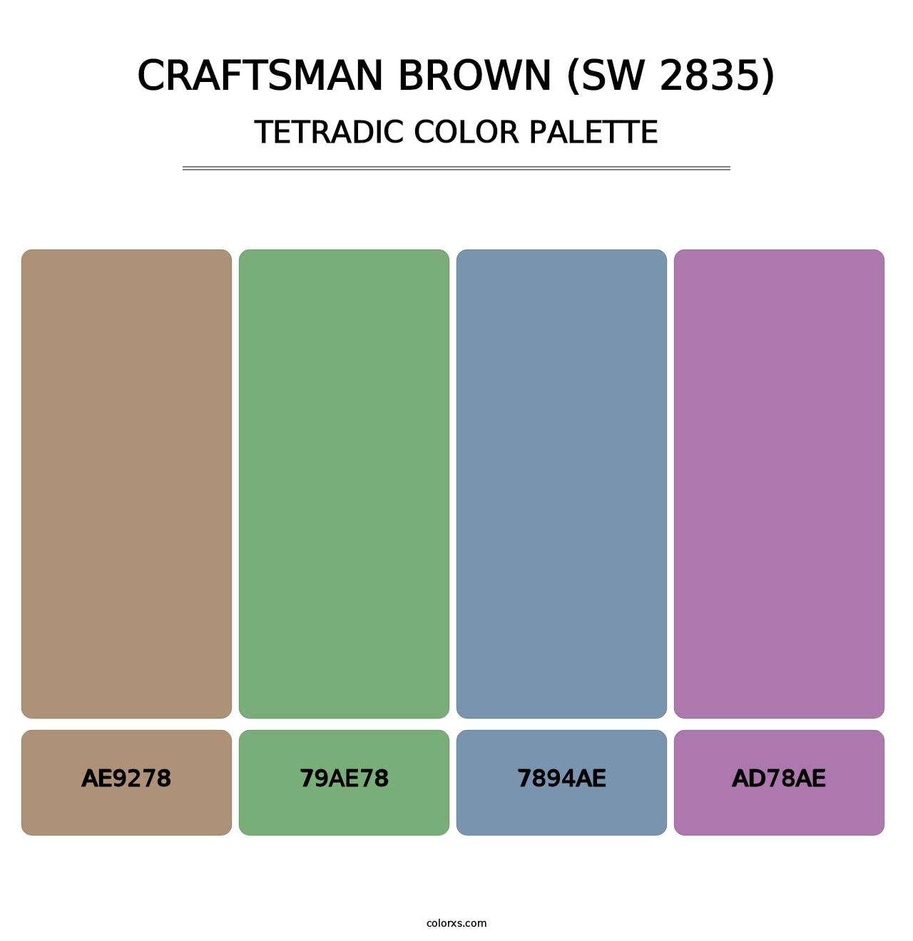Craftsman Brown (SW 2835) - Tetradic Color Palette