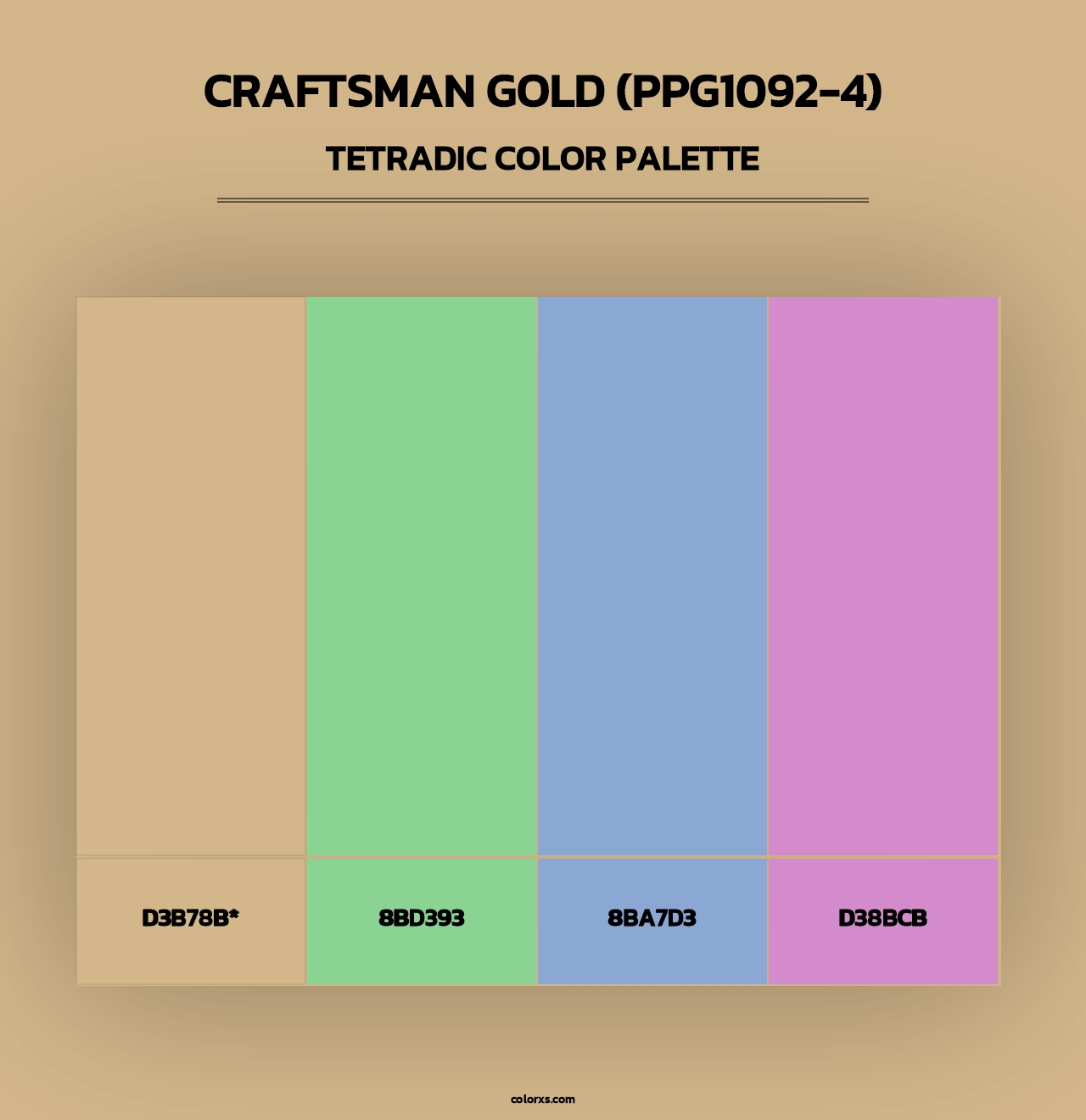 Craftsman Gold (PPG1092-4) - Tetradic Color Palette