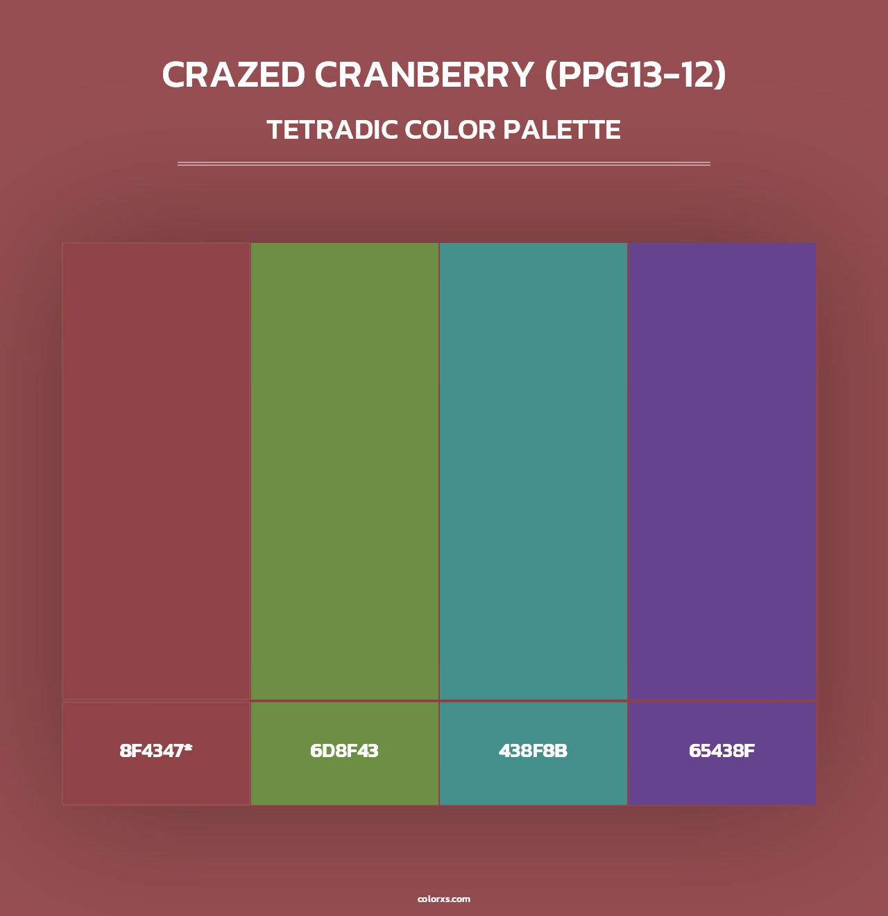Crazed Cranberry (PPG13-12) - Tetradic Color Palette