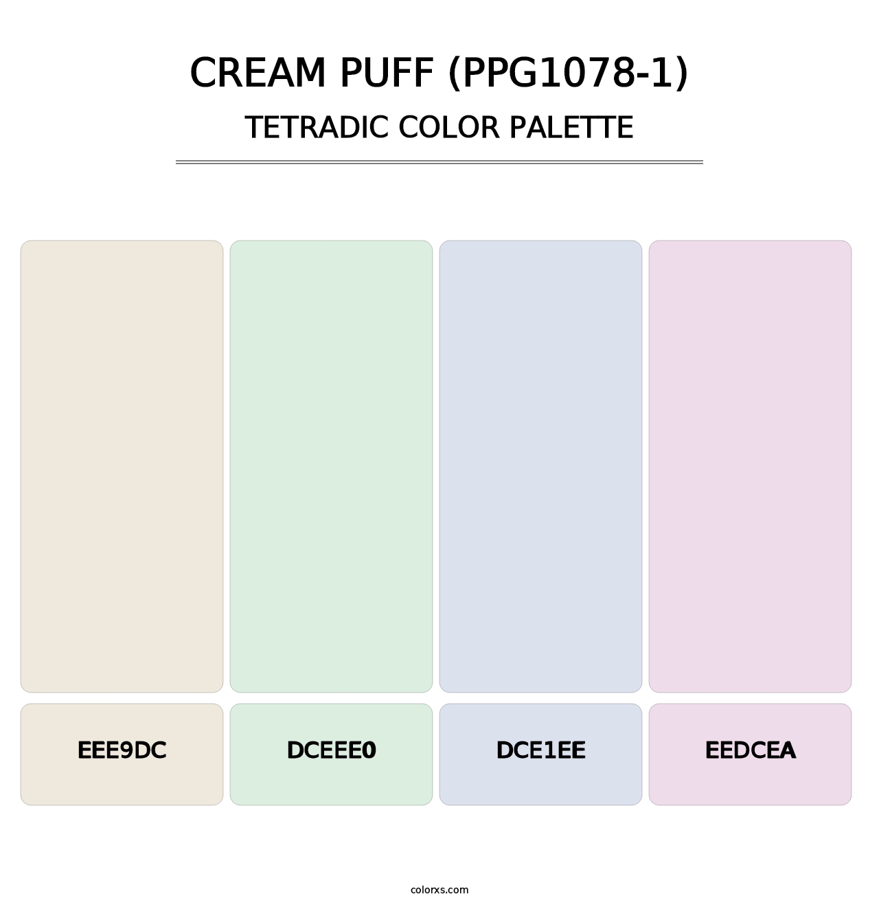 Cream Puff (PPG1078-1) - Tetradic Color Palette