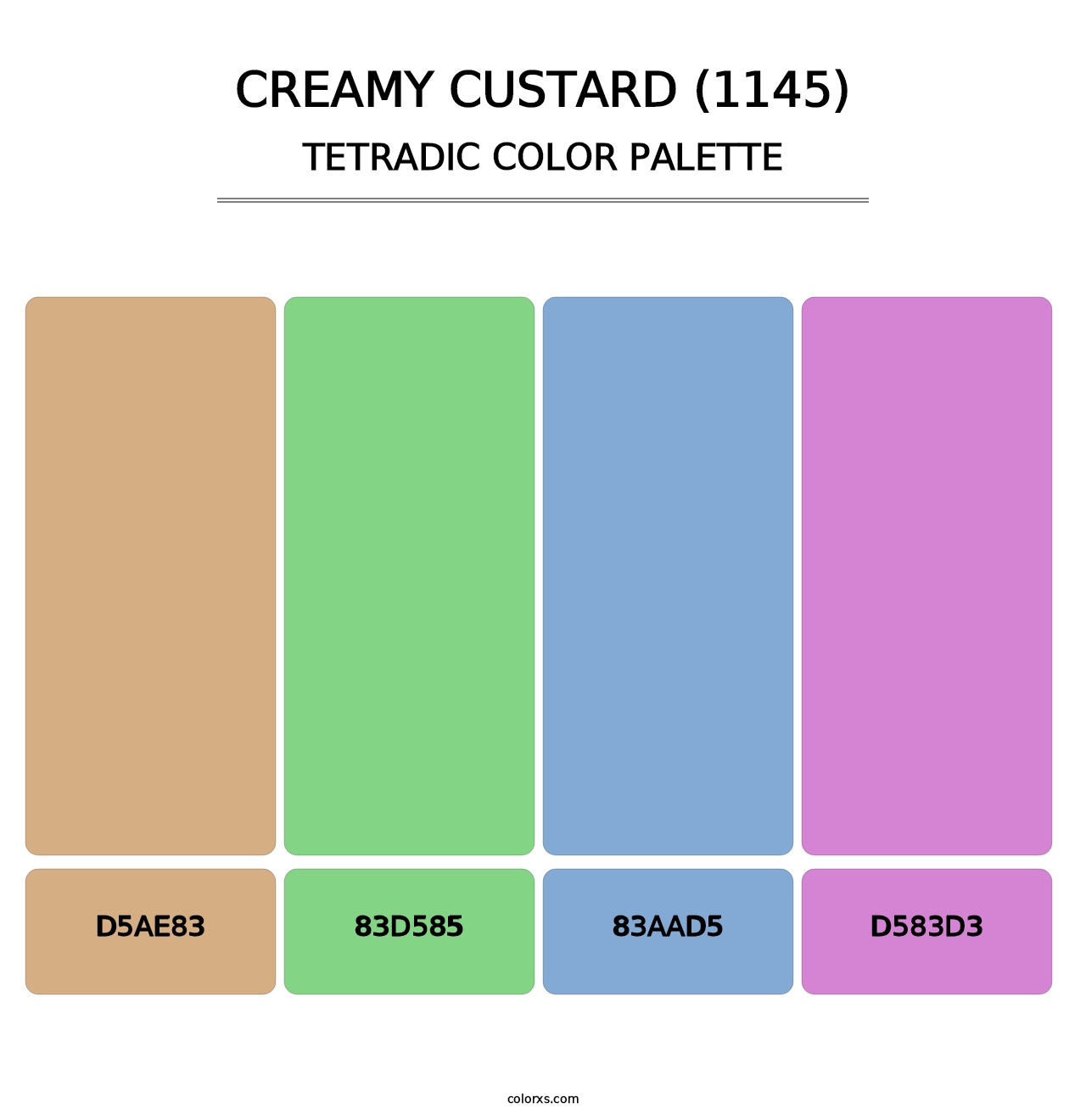 Creamy Custard (1145) - Tetradic Color Palette