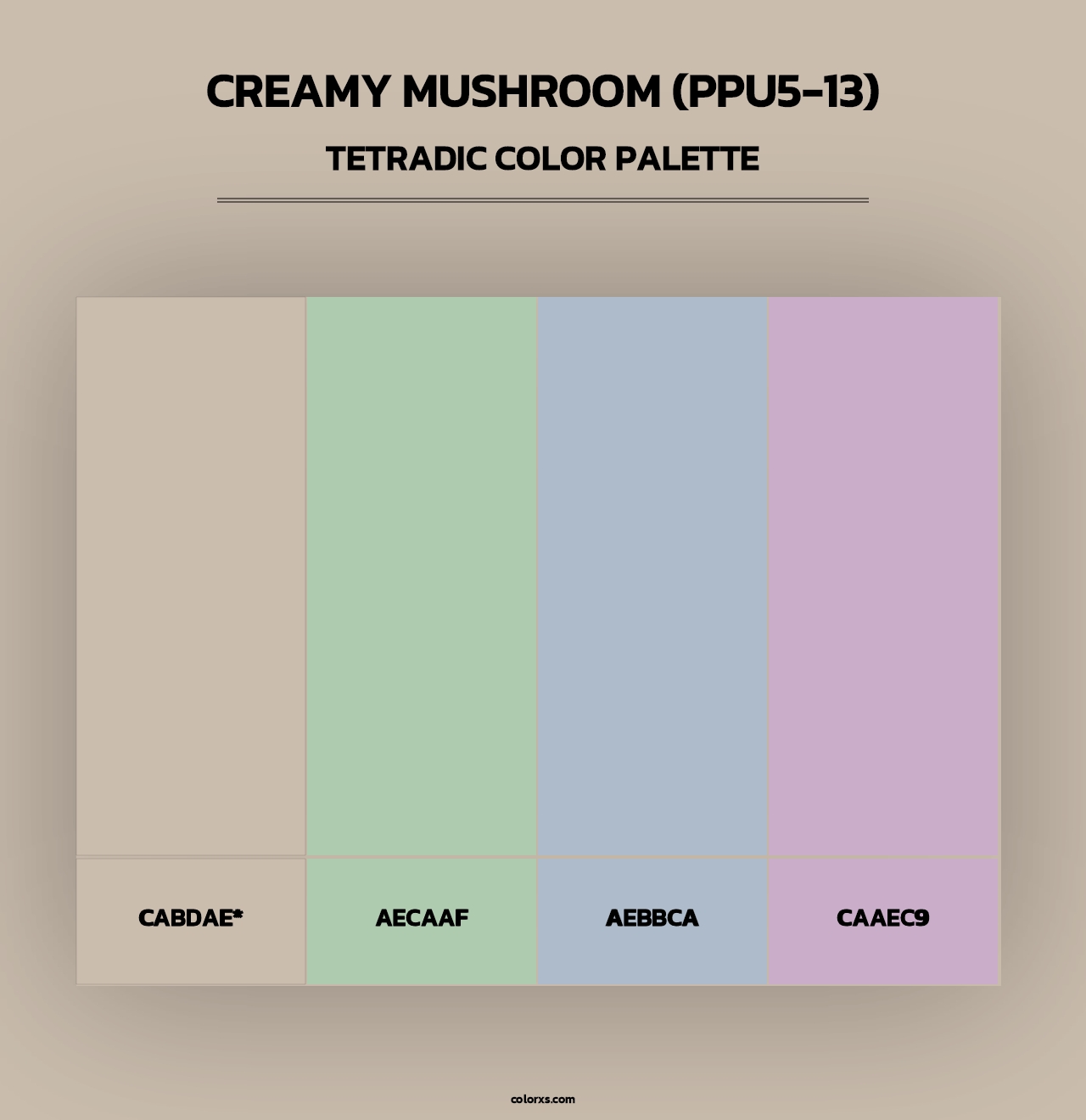 Creamy Mushroom (PPU5-13) - Tetradic Color Palette