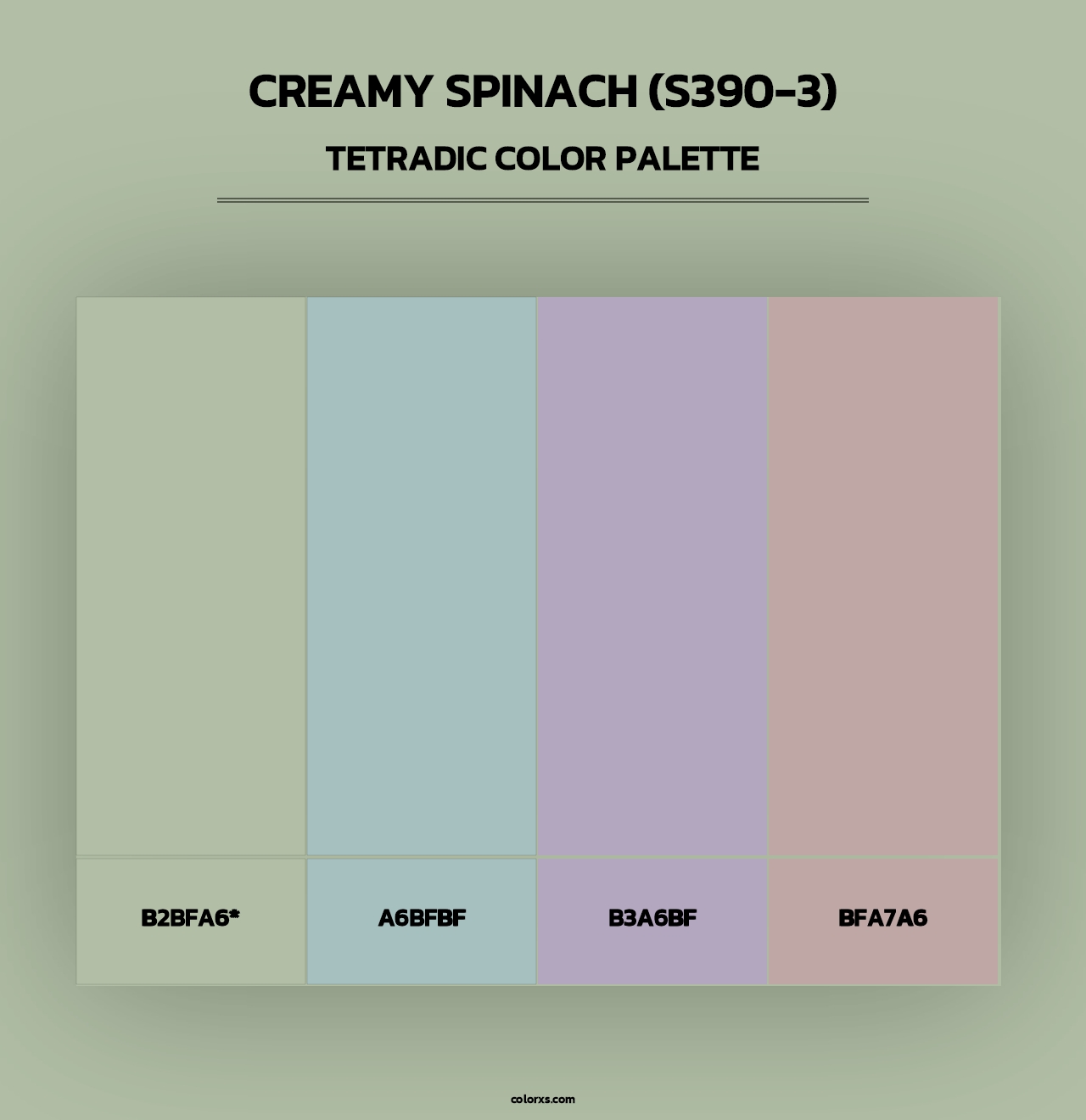 Creamy Spinach (S390-3) - Tetradic Color Palette