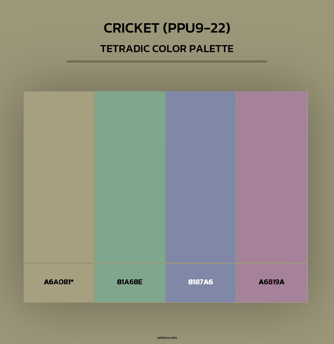 Cricket (PPU9-22) - Tetradic Color Palette