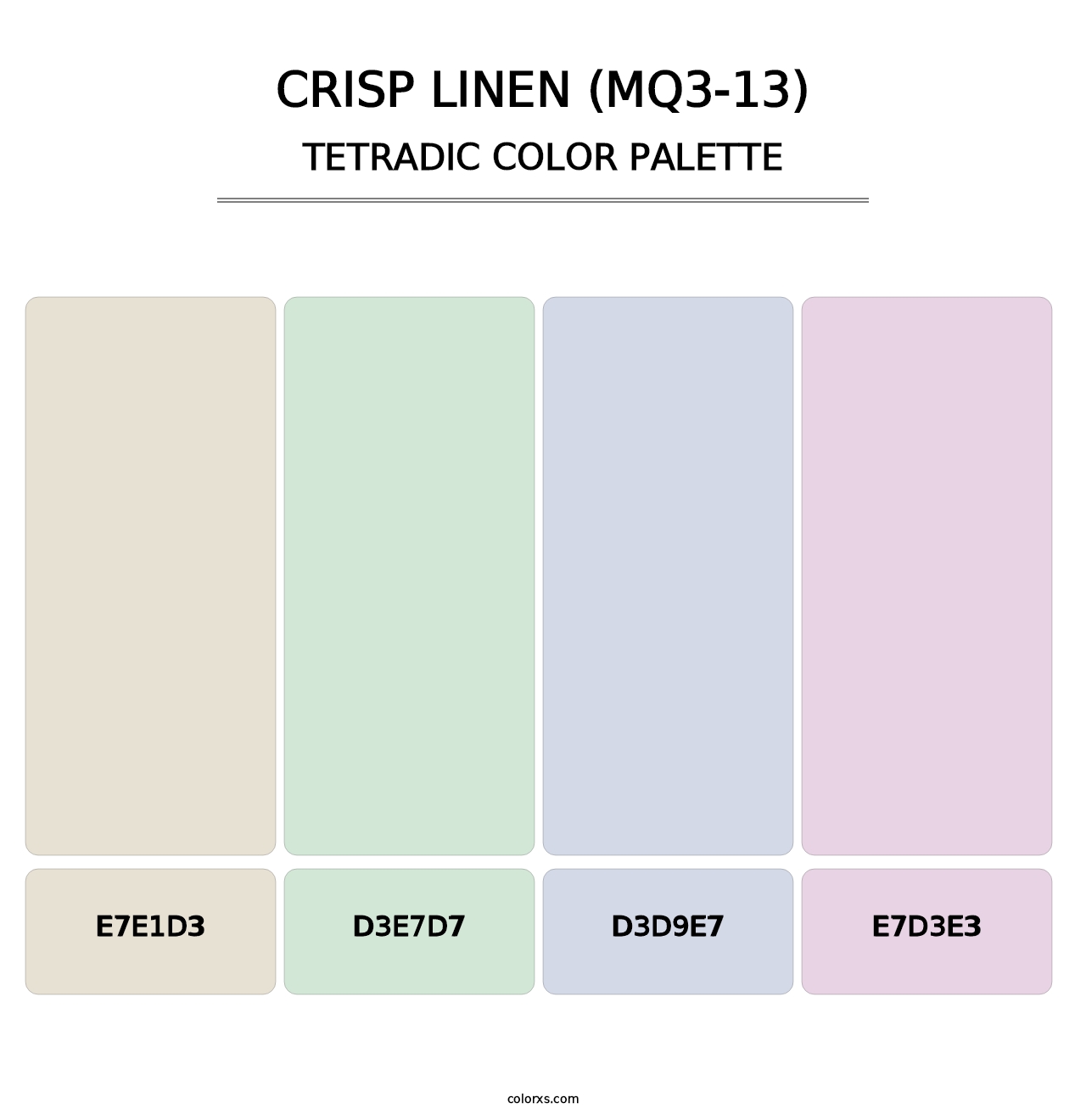 Crisp Linen (MQ3-13) - Tetradic Color Palette