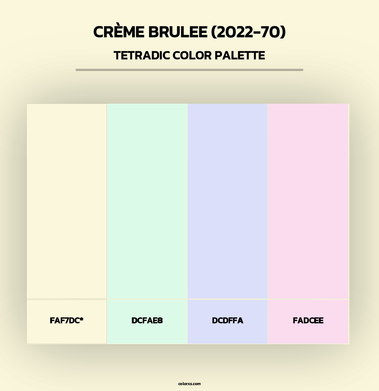 Crème Brulee (2022-70) - Tetradic Color Palette