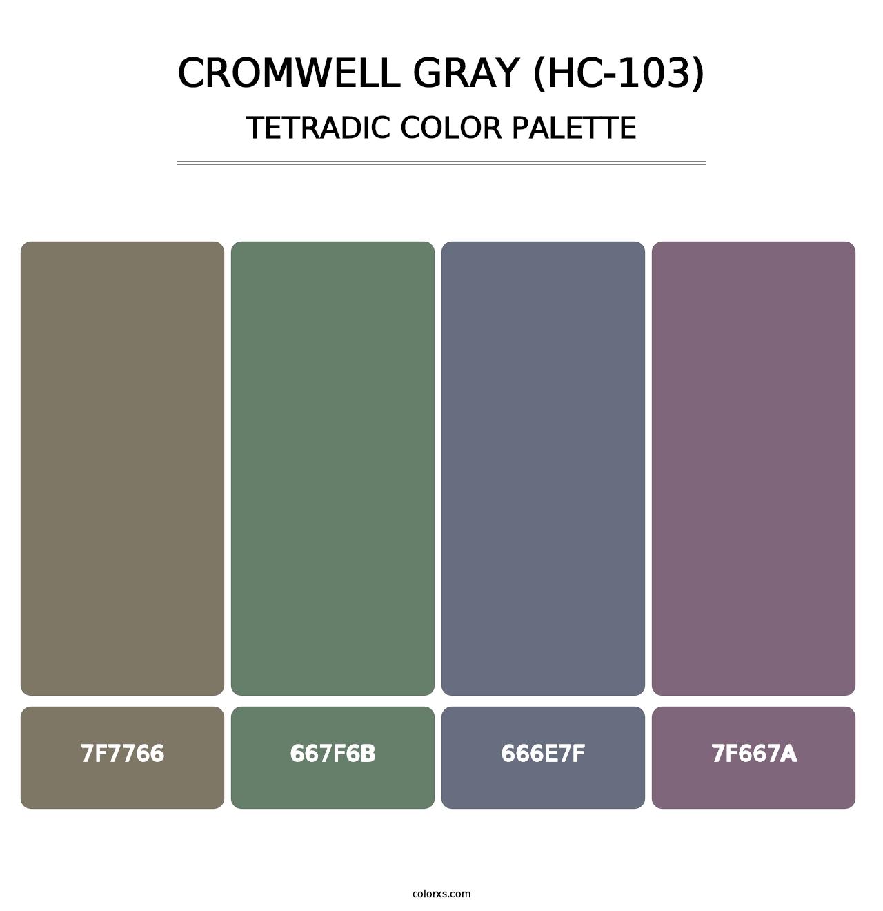Cromwell Gray (HC-103) - Tetradic Color Palette