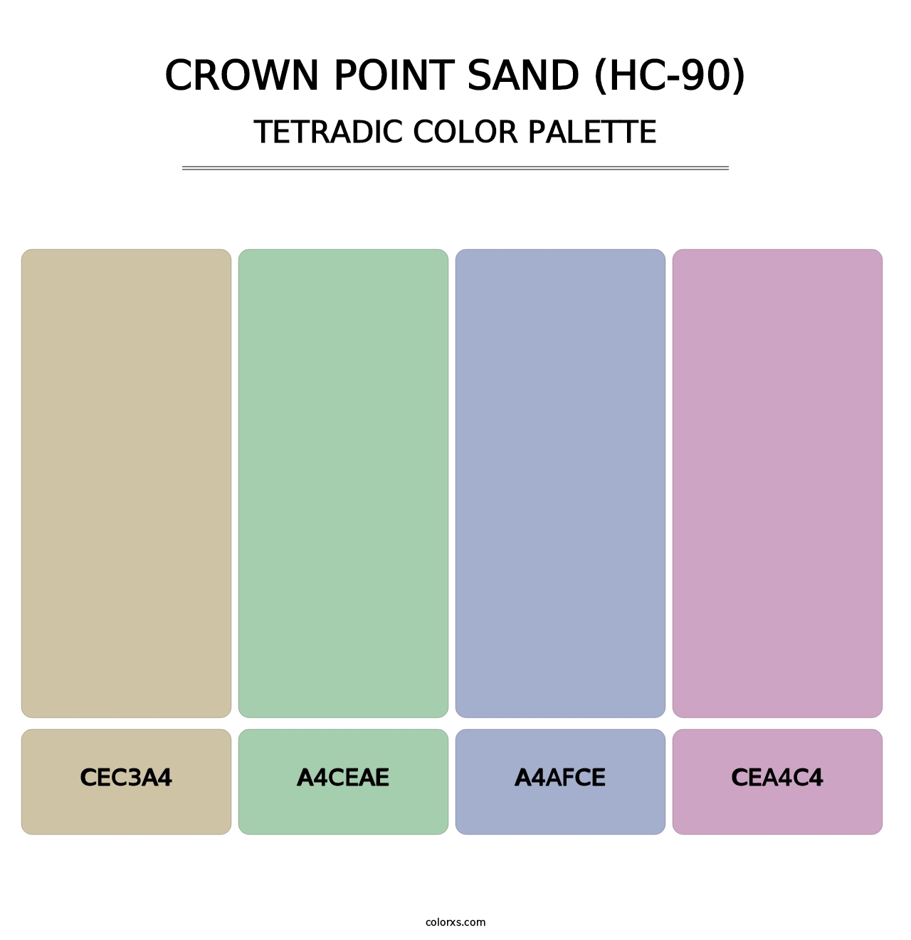 Crown Point Sand (HC-90) - Tetradic Color Palette