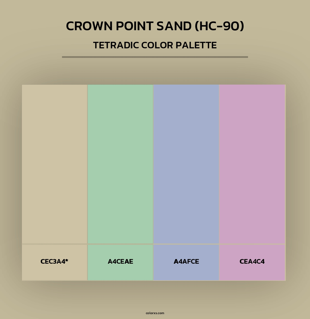 Crown Point Sand (HC-90) - Tetradic Color Palette