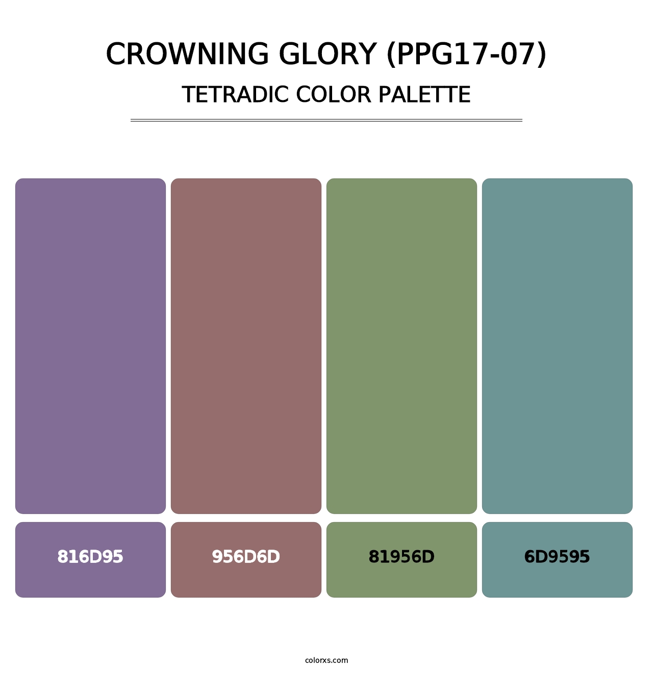 Crowning Glory (PPG17-07) - Tetradic Color Palette