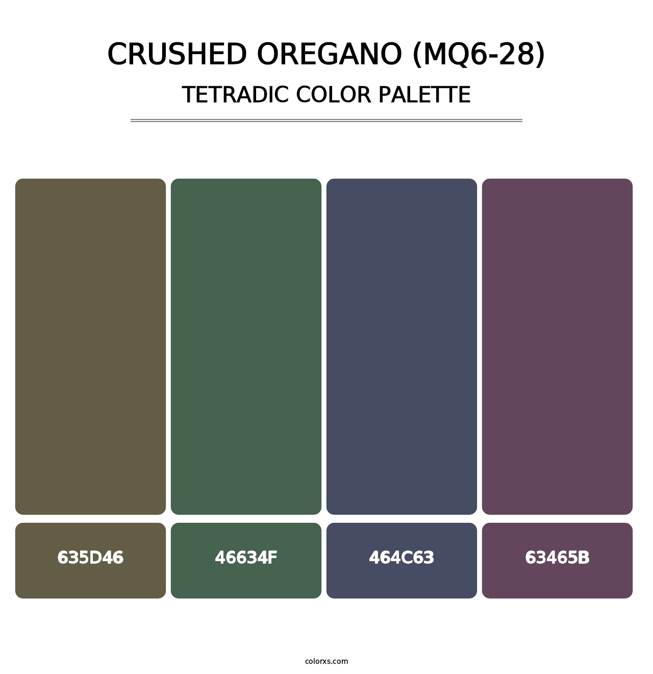 Crushed Oregano (MQ6-28) - Tetradic Color Palette