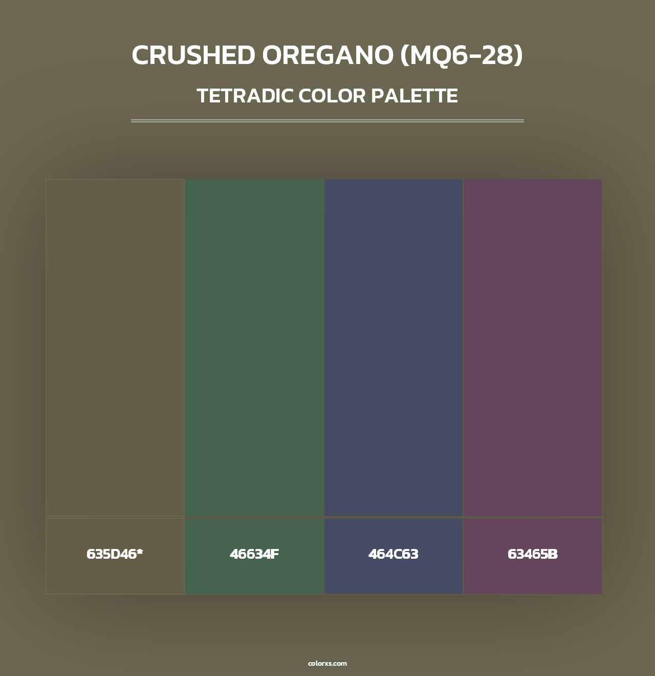 Crushed Oregano (MQ6-28) - Tetradic Color Palette