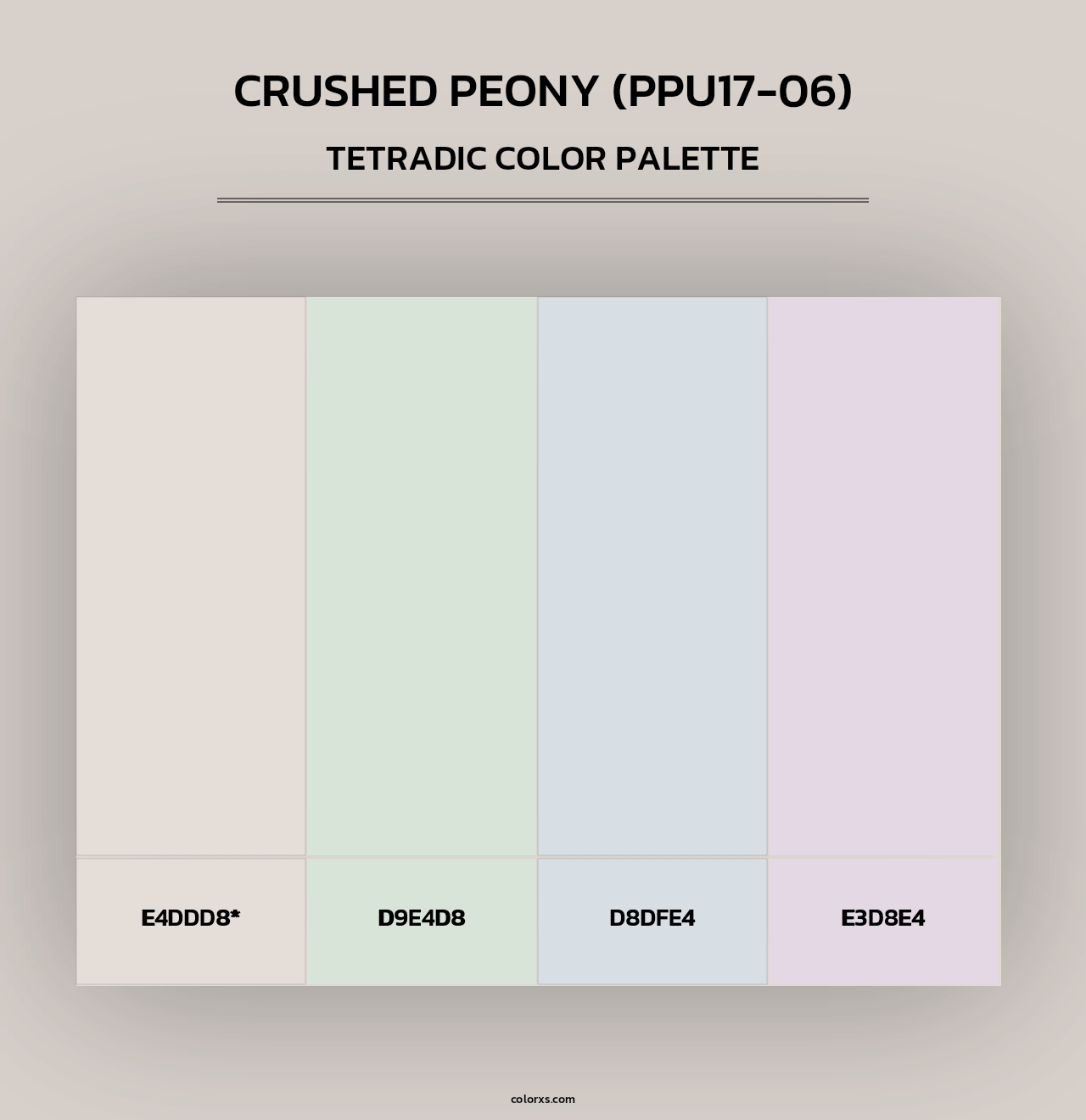 Crushed Peony (PPU17-06) - Tetradic Color Palette