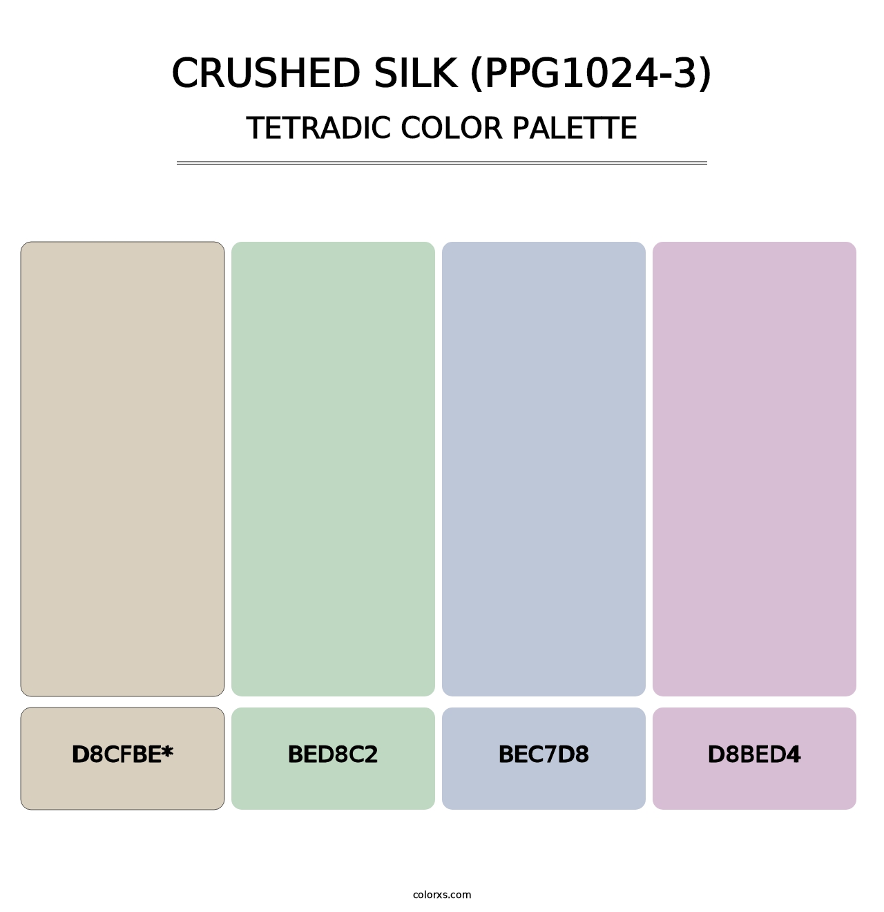Crushed Silk (PPG1024-3) - Tetradic Color Palette