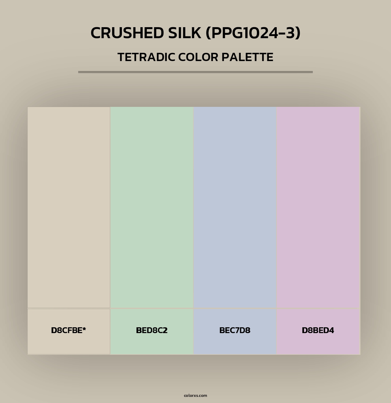 Crushed Silk (PPG1024-3) - Tetradic Color Palette