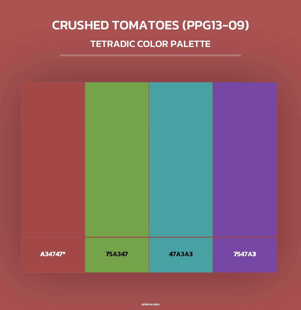 Crushed Tomatoes (PPG13-09) - Tetradic Color Palette
