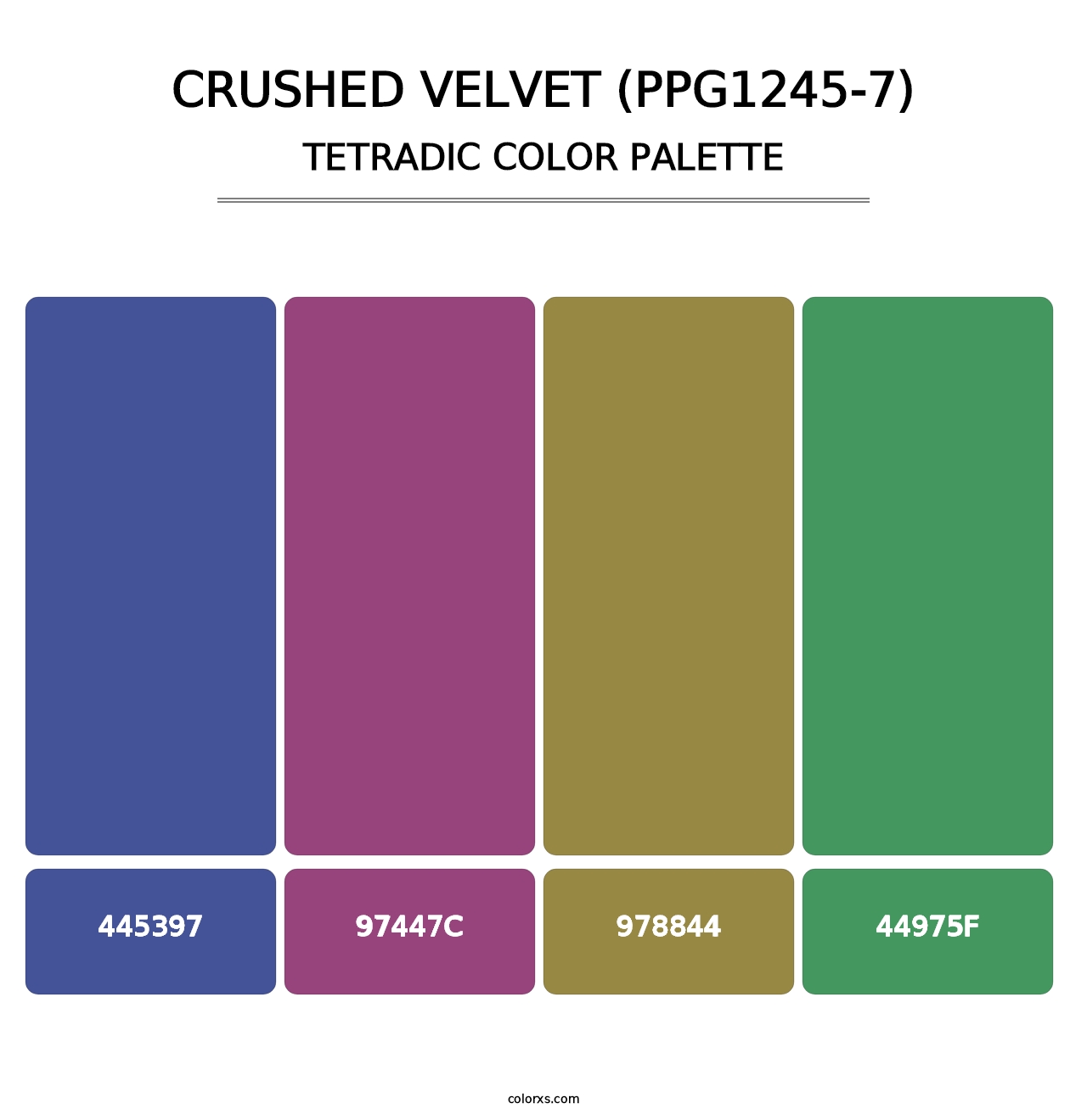Crushed Velvet (PPG1245-7) - Tetradic Color Palette