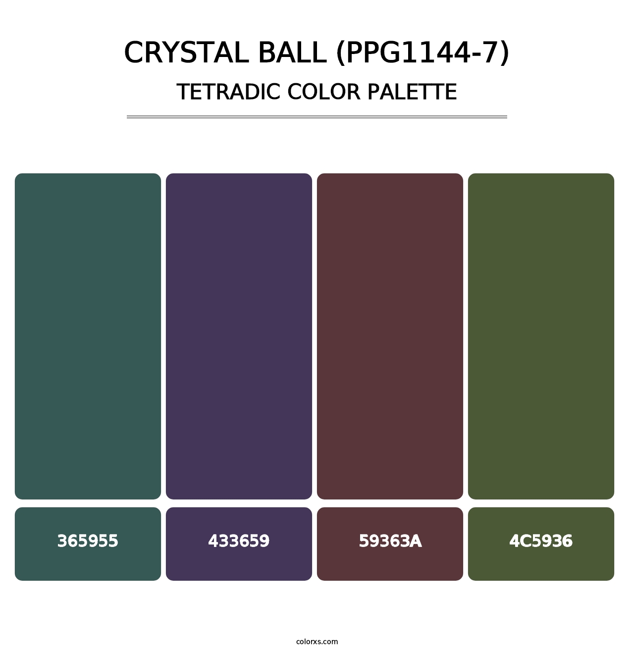 Crystal Ball (PPG1144-7) - Tetradic Color Palette