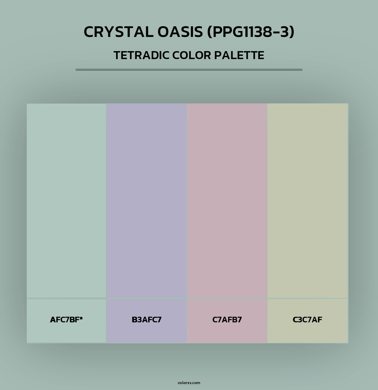 Crystal Oasis (PPG1138-3) - Tetradic Color Palette