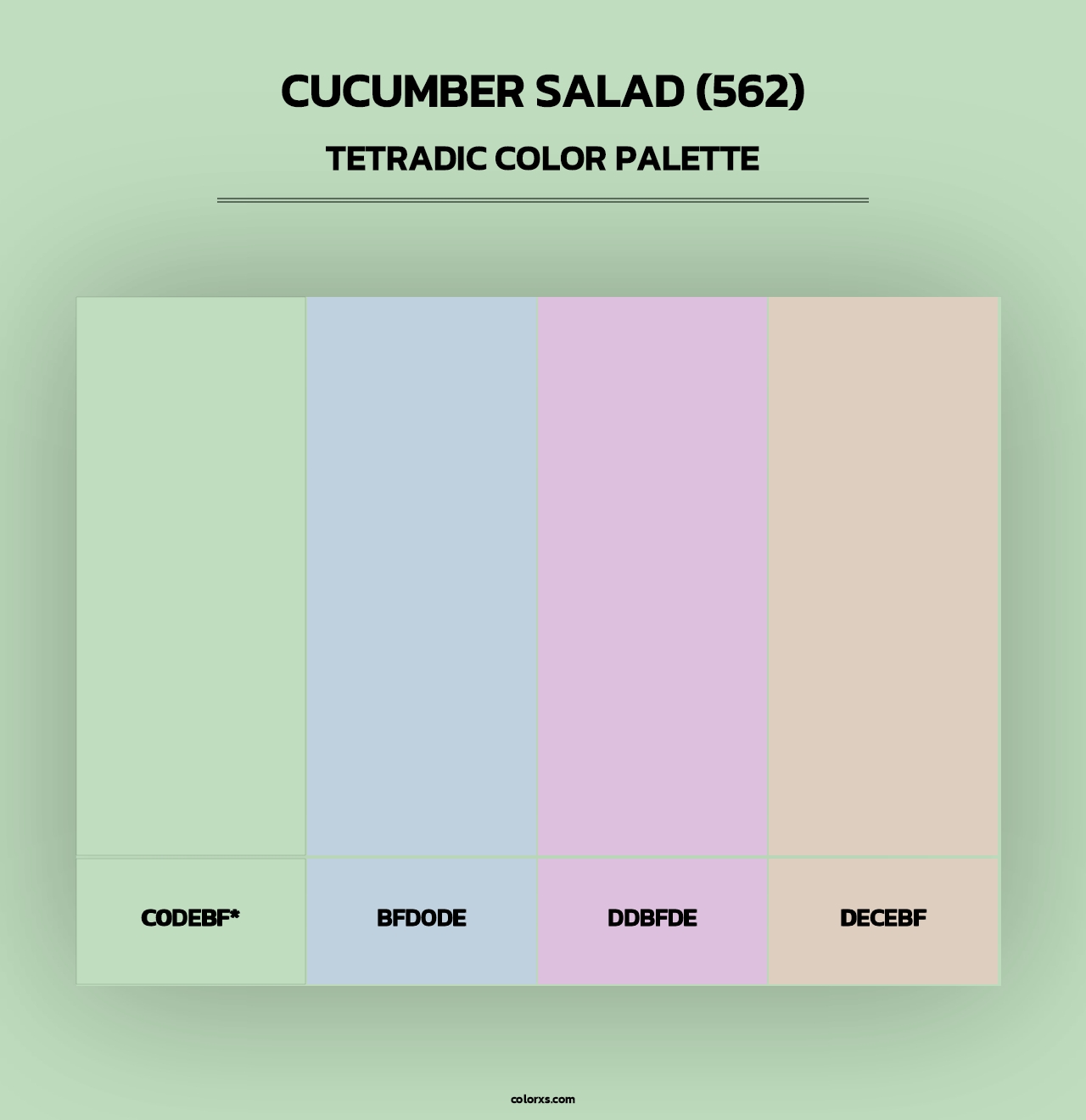 Cucumber Salad (562) - Tetradic Color Palette