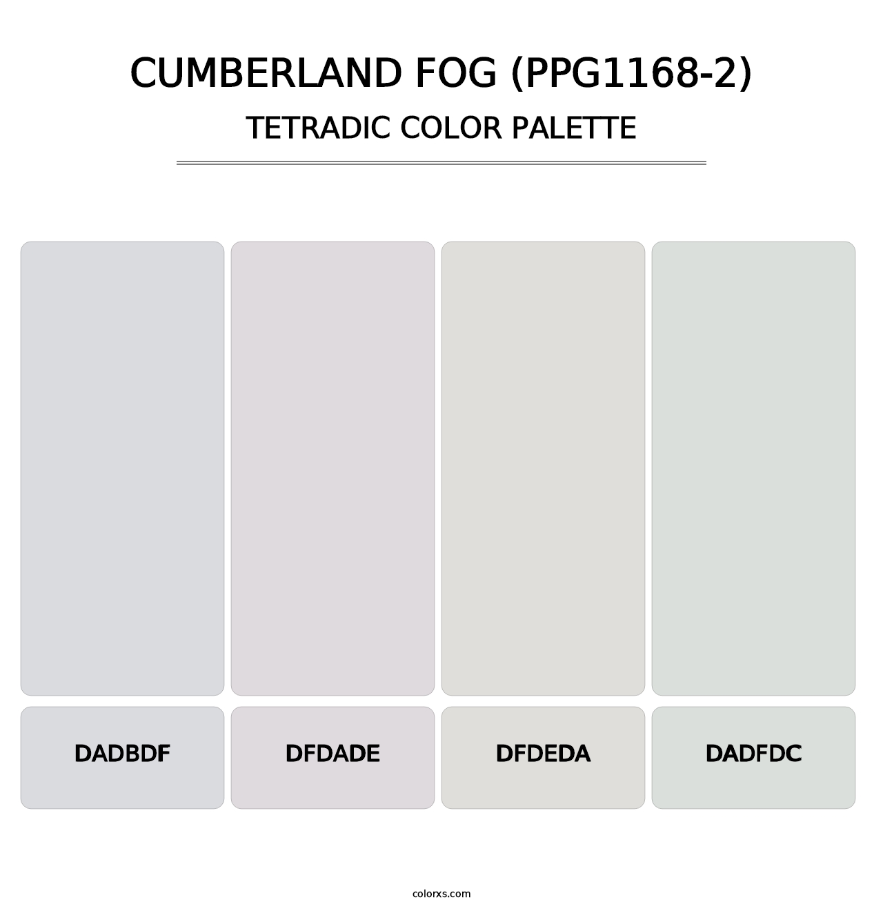 Cumberland Fog (PPG1168-2) - Tetradic Color Palette