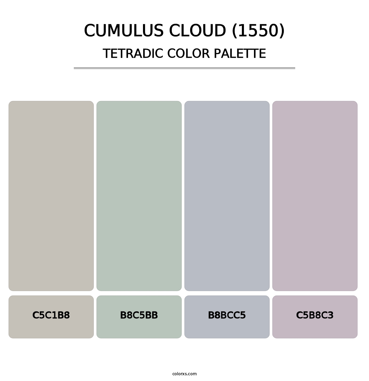 Cumulus Cloud (1550) - Tetradic Color Palette