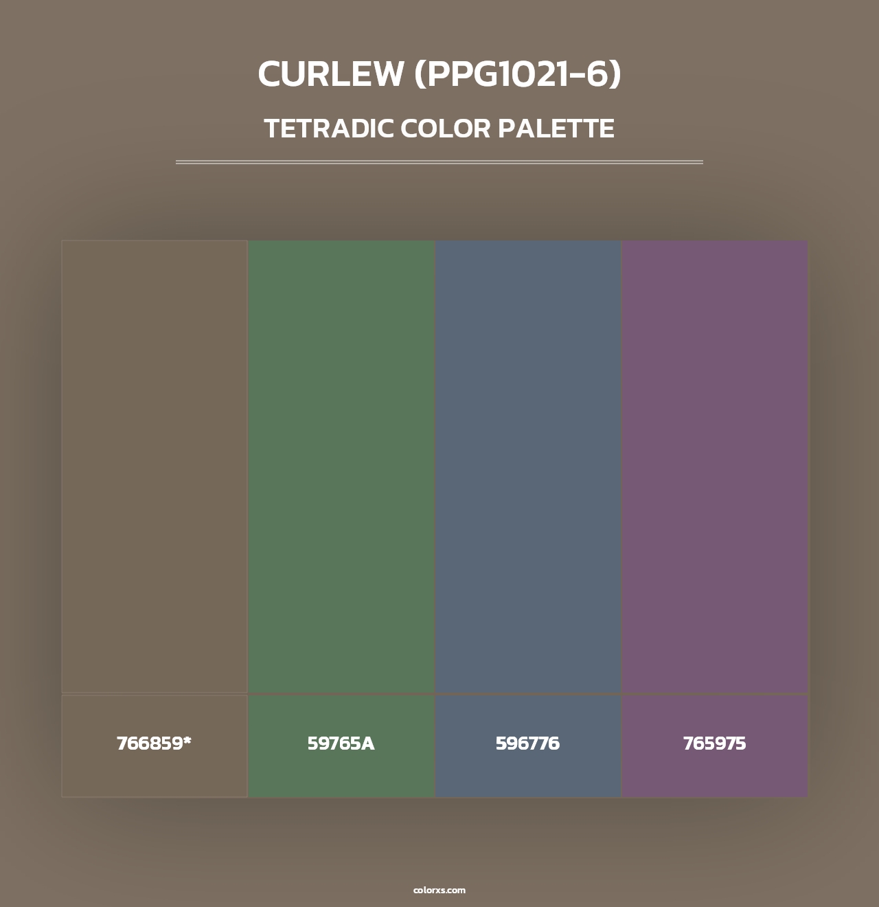 Curlew (PPG1021-6) - Tetradic Color Palette