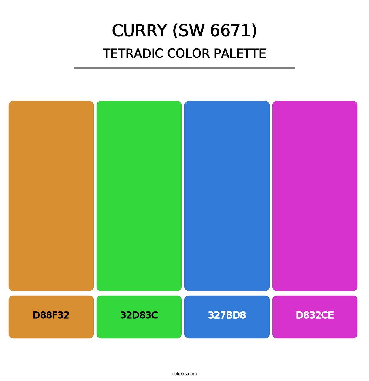 Curry (SW 6671) - Tetradic Color Palette