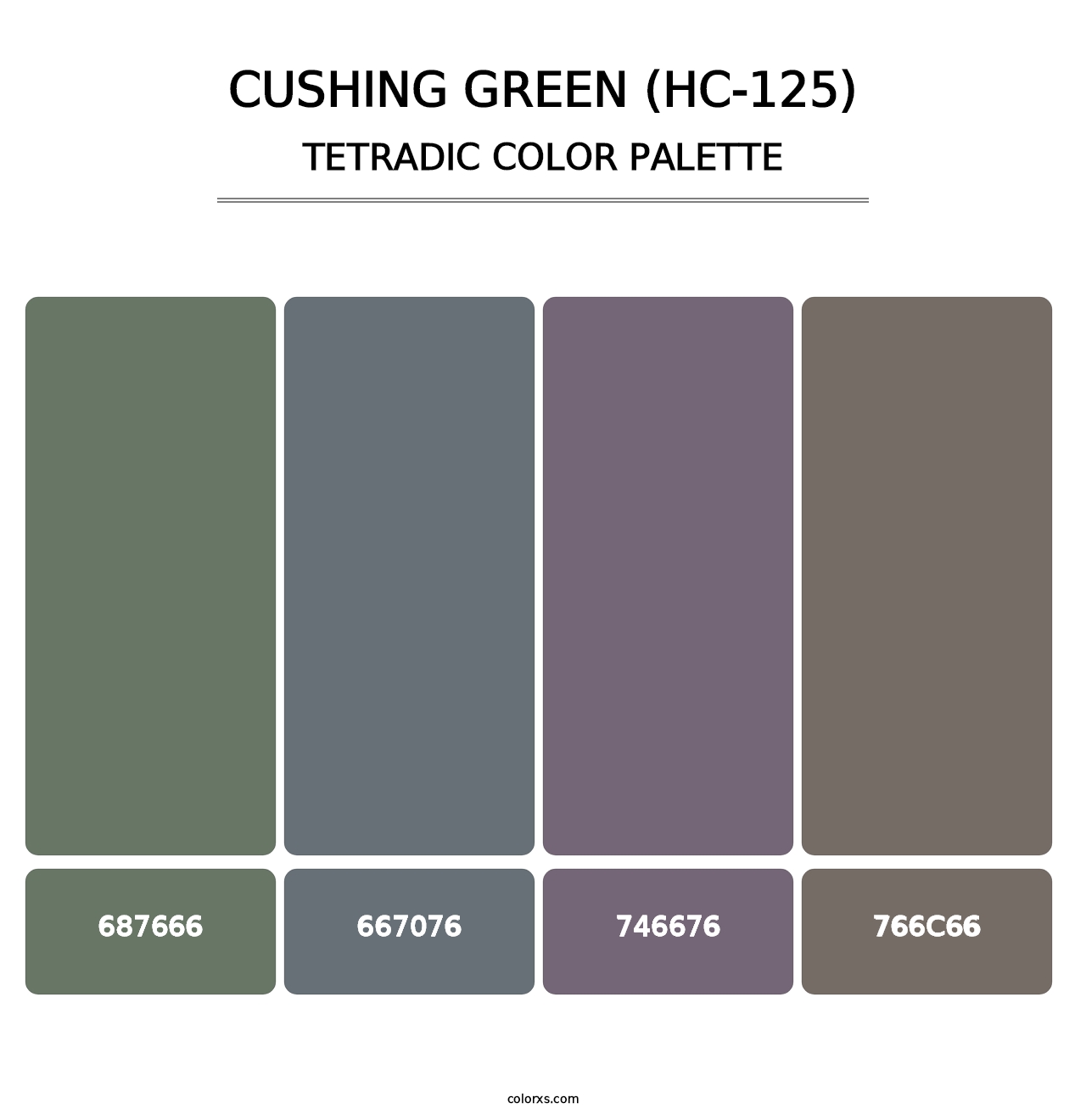 Cushing Green (HC-125) - Tetradic Color Palette