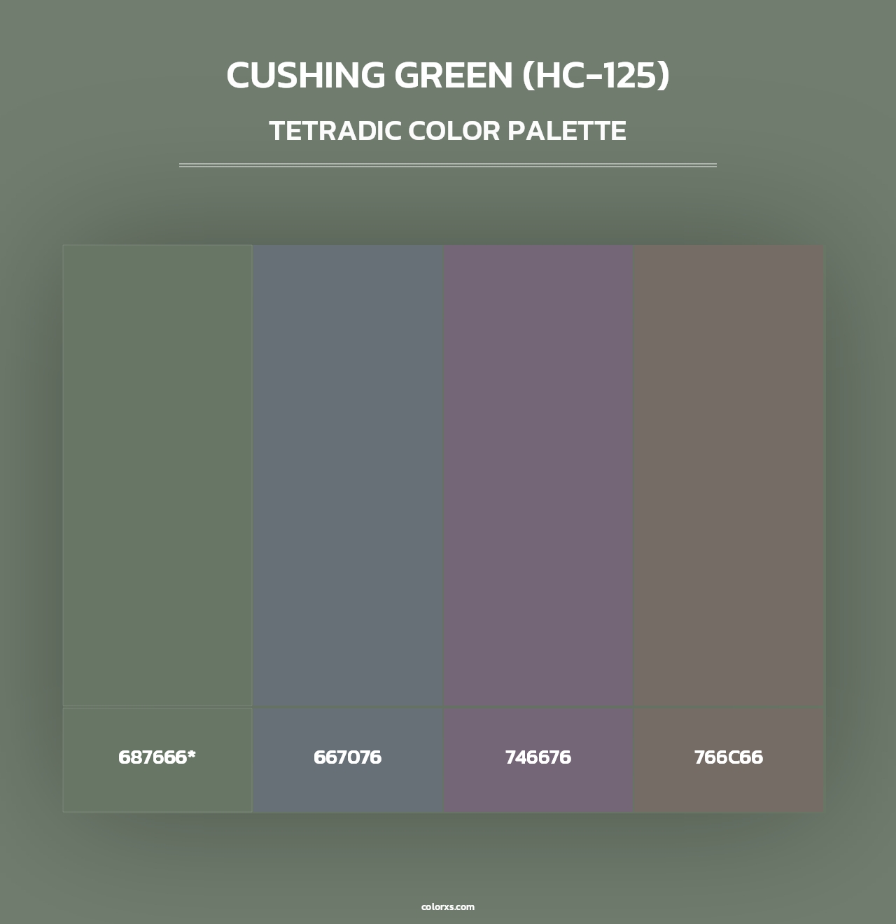 Cushing Green (HC-125) - Tetradic Color Palette