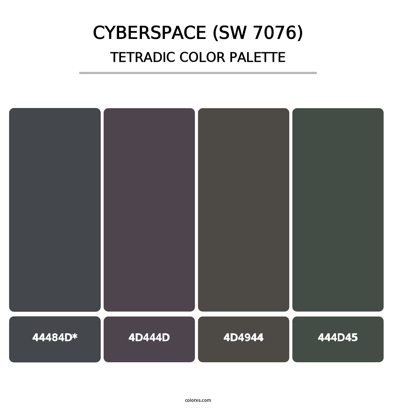 Cyberspace (SW 7076) - Tetradic Color Palette