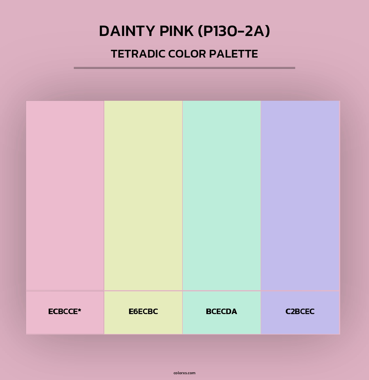 Dainty Pink (P130-2A) - Tetradic Color Palette