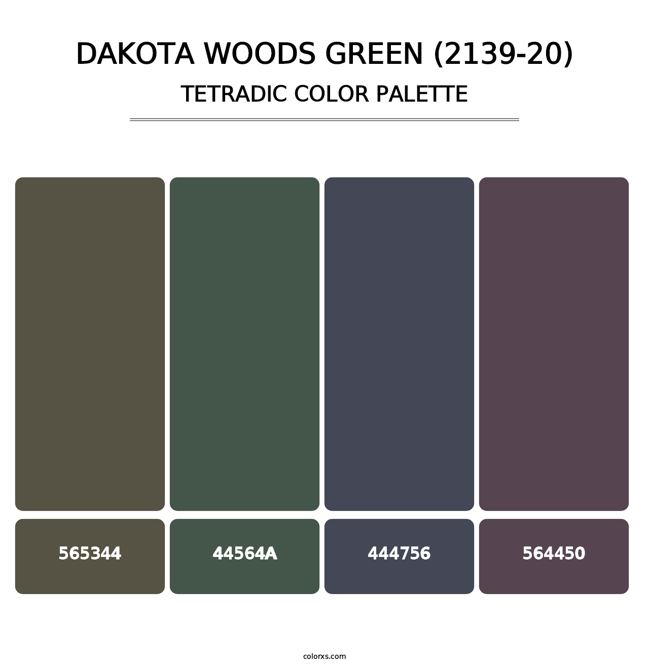 Dakota Woods Green (2139-20) - Tetradic Color Palette