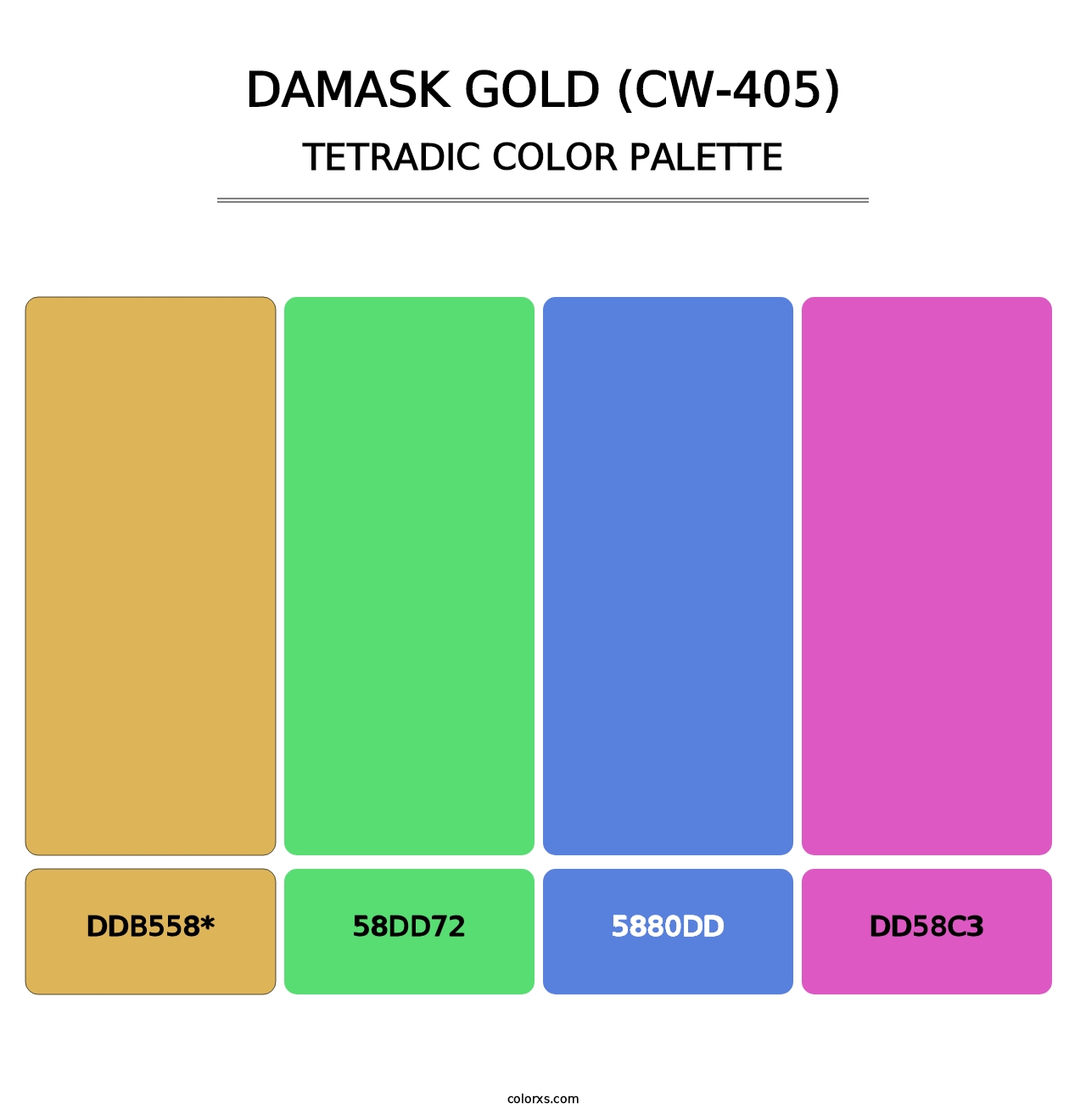 Damask Gold (CW-405) - Tetradic Color Palette