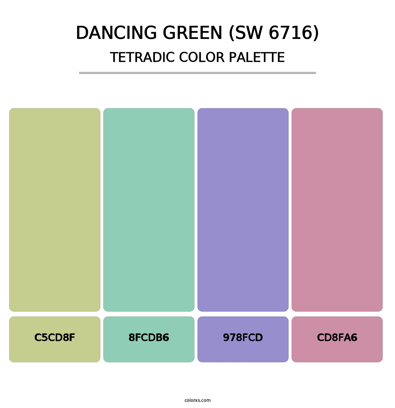 Dancing Green (SW 6716) - Tetradic Color Palette