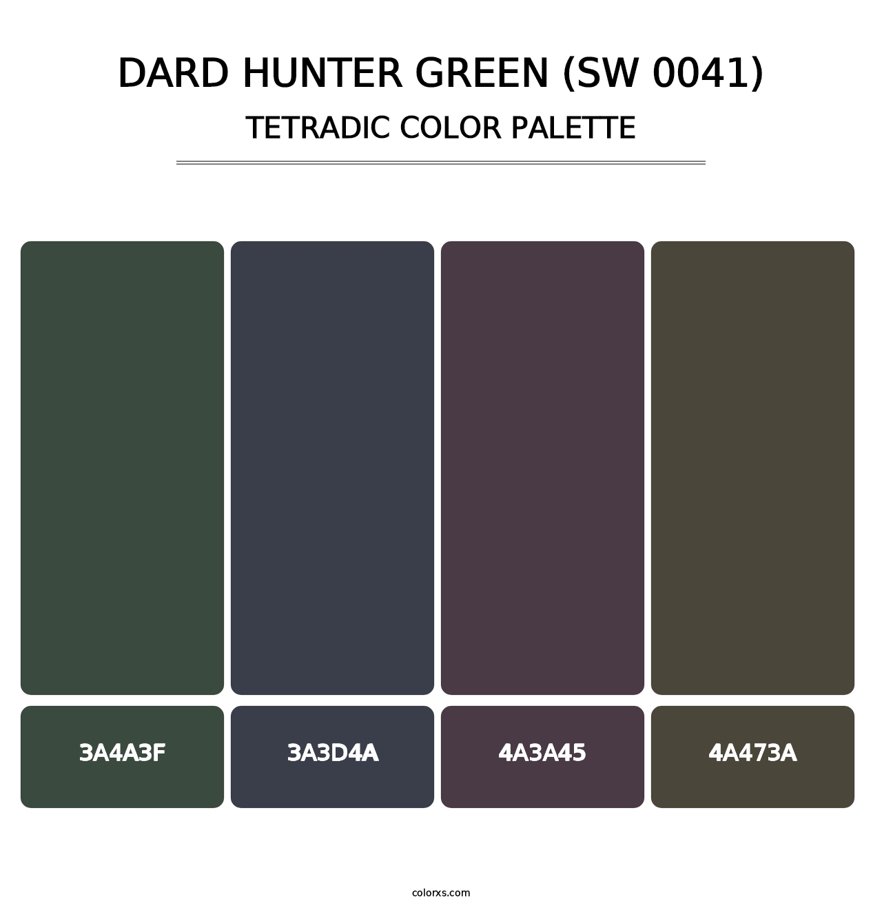 Dard Hunter Green (SW 0041) - Tetradic Color Palette