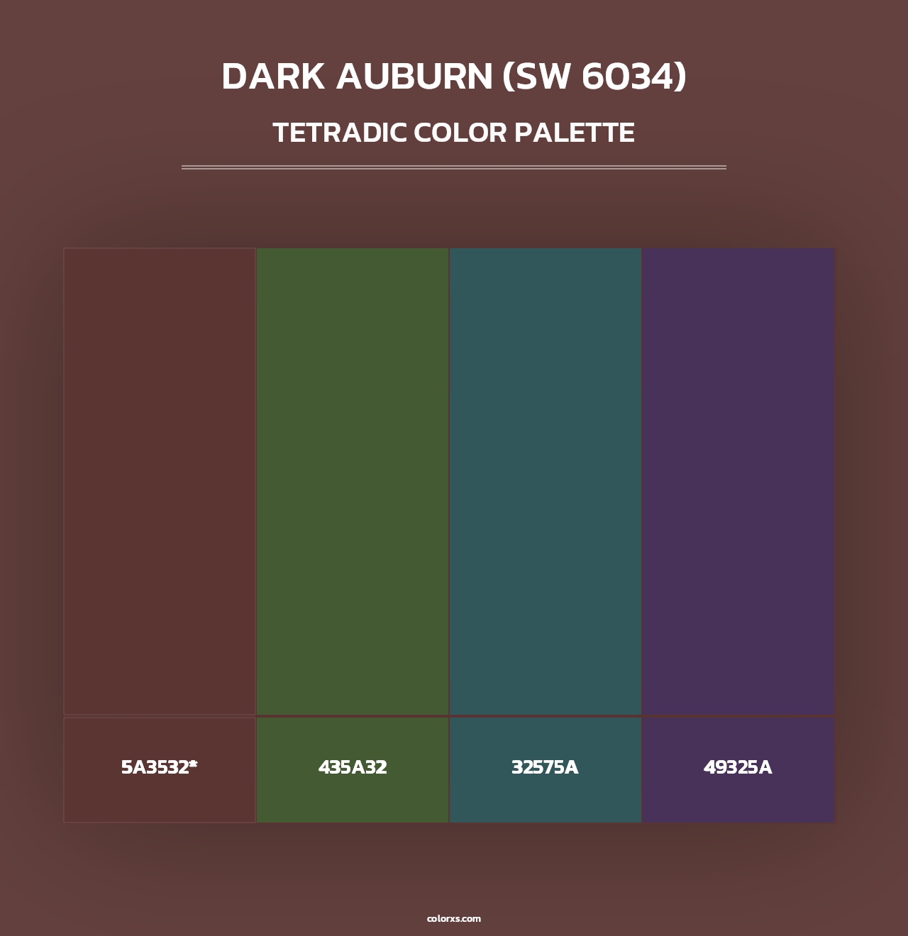 Dark Auburn (SW 6034) - Tetradic Color Palette