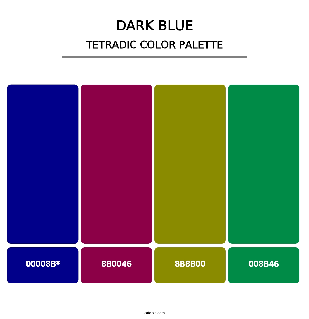 Dark Blue - Tetradic Color Palette